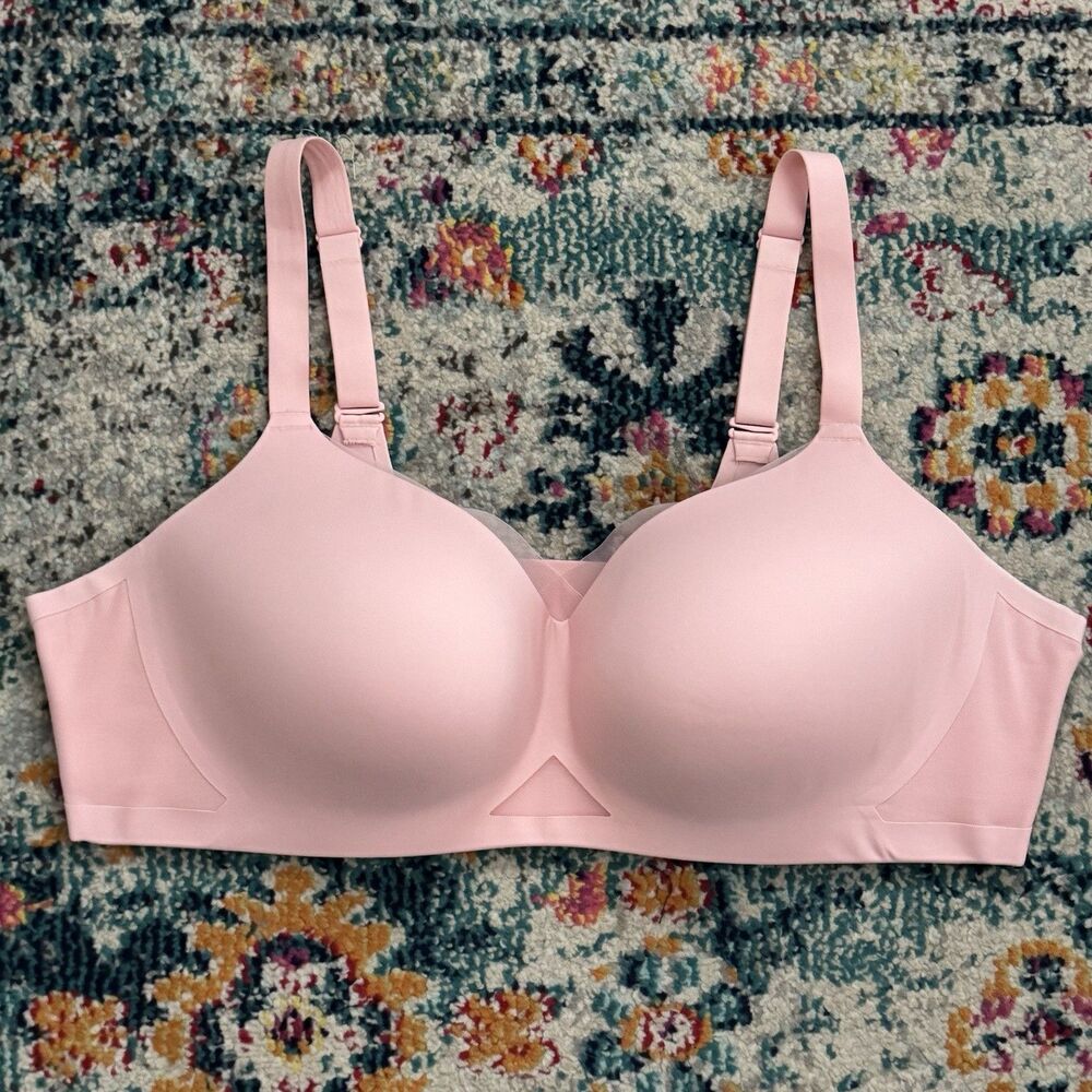 Honeylove Pink Crossover Wireless Bra Size 44C